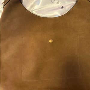 Coach Tan Suede Tote Brooklyn